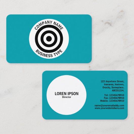 Concentric Circles - Blue #009FEE Visitenkarte (Vorne/Hinten)