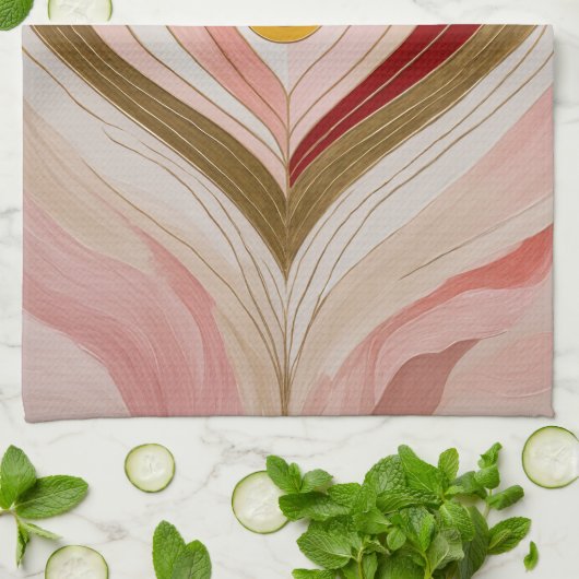 Concentric Heart Blossom Geschirrtuch (Gefaltet)