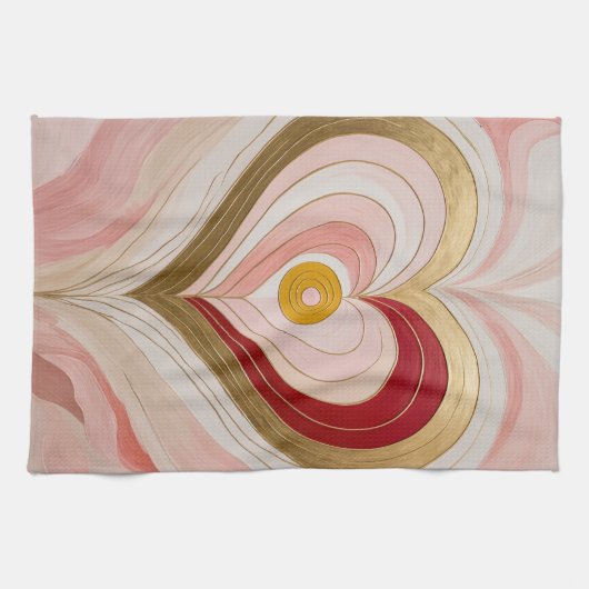 Concentric Heart Blossom Geschirrtuch (Horizontal)