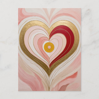 Concentric Heart Blossom Postkarte