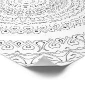 Concentric Heart Waves Coloring Page Pattern Art Poster (Ecke)