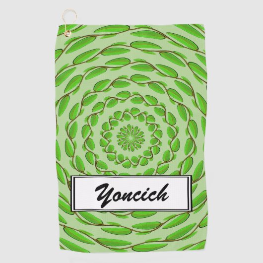 Concentric Leaf Rings von Kenneth Yoncich Golfhandtuch (Vorderseite)