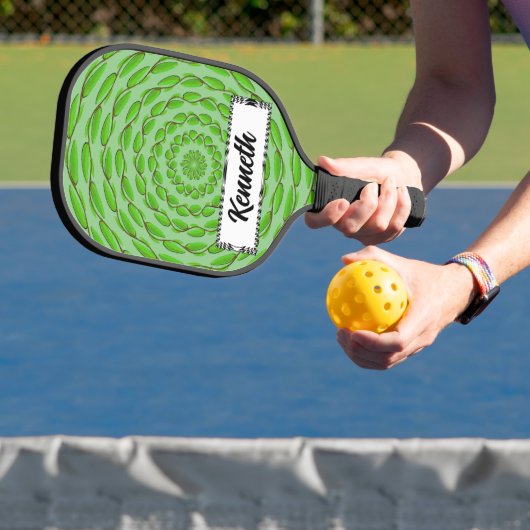 Concentric Leaf Rings von Kenneth Yoncich Pickleball Schläger (InSitu)