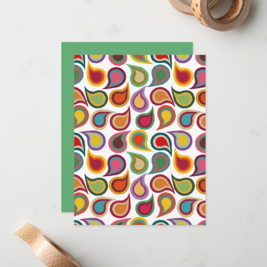 Concentric Paisleys Mitteilungskarte (Vorderseite/Rückseite Beispiel)