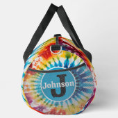 Concentric Rainbow Tie Dye monogram personalized Duffle Bag (Rechts)