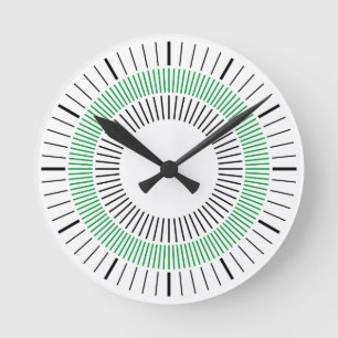 Concentric Rays - Green Runde Wanduhr