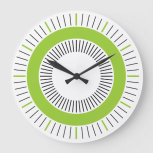 Concentric Rays - Solid Martian Green Große Wanduhr