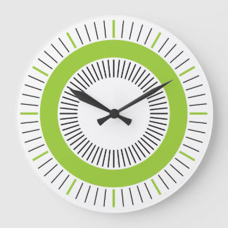 Concentric Rays - Solid Martian Green Große Wanduhr