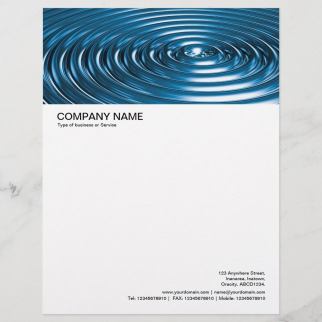 Concentric Rings - Blue Chrome Letterhead Briefbogen (Vorderseite)