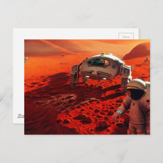Concept Art of Future Manned Mars Mission Postkarte (Vorne/Hinten)