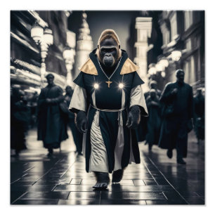 Concept Art Wall: Gorilla in Monastic Robes Fotodruck