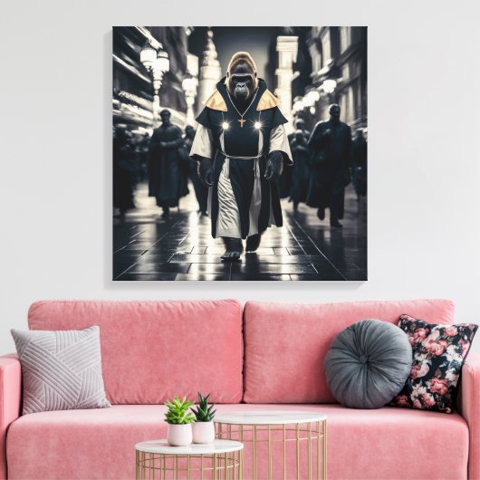 Concept Art Wall: Gorilla in Monastic Robes Leinwanddruck (Insitu (Wohnzimmer))