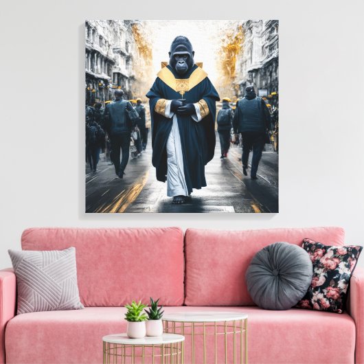 Concept Art Wall: Gorilla in Monastic Robes Leinwanddruck (Insitu (Wohnzimmer))