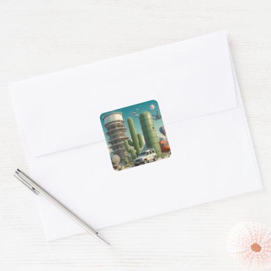 Concept Defender Quadratischer Aufkleber (Umschlag)