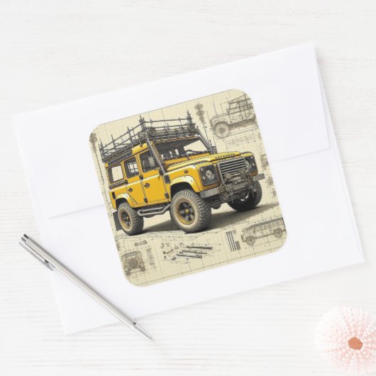 Concept Defender Quadratischer Aufkleber (Umschlag)