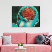 Concept Image of Female Body with Brain 1 Leinwanddruck (Insitu (Wohnzimmer))