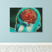 Concept Image of Female Body with Brain 1 Leinwanddruck (Insitu (Holzboden))