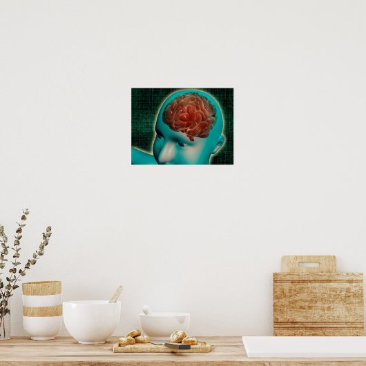 Concept Image of Female Body with Brain 1 Poster (Küche)