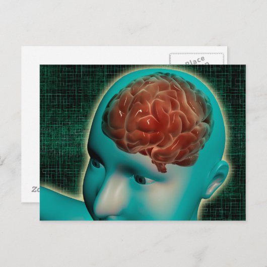Concept Image of Female Body with Brain 1 Postkarte (Vorne/Hinten)