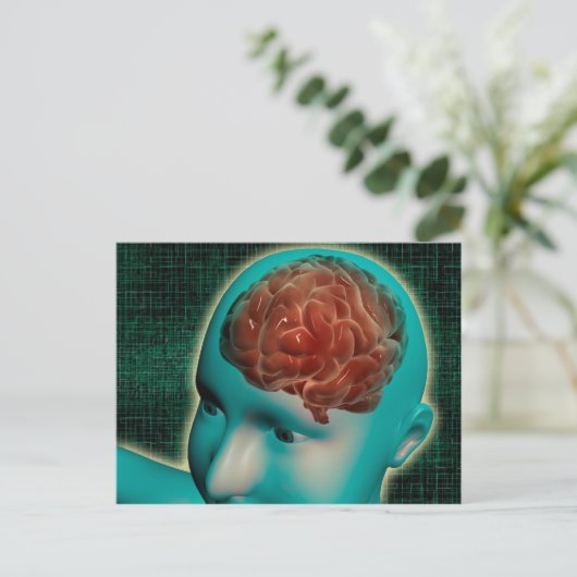 Concept Image of Female Body with Brain 1 Postkarte (Stehend Vorderseite)
