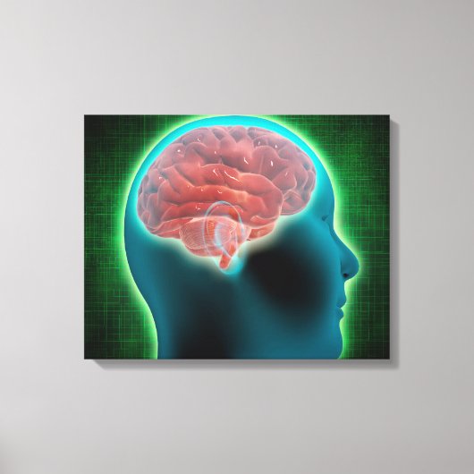 Concept Image of Female Body with Brain 2 Leinwanddruck (Vorderseite)