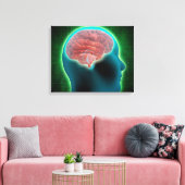 Concept Image of Female Body with Brain 2 Leinwanddruck (Insitu (Wohnzimmer))
