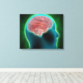 Concept Image of Female Body with Brain 2 Leinwanddruck (Insitu (Holzboden))