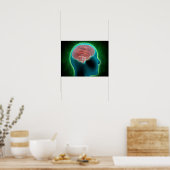 Concept Image of Female Body with Brain 2 Poster (Küche)