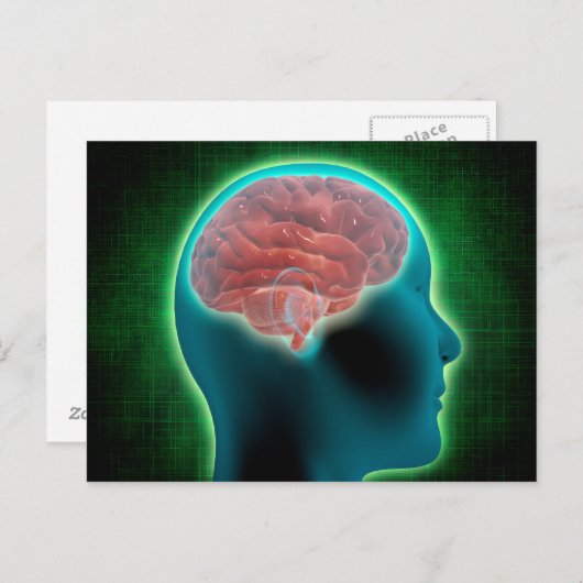 Concept Image of Female Body with Brain 2 Postkarte (Vorne/Hinten)