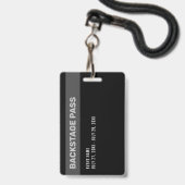 Concept Pass Black & White Custom ID Abzeichen Ausweis (Rückseite mit Lanyard)