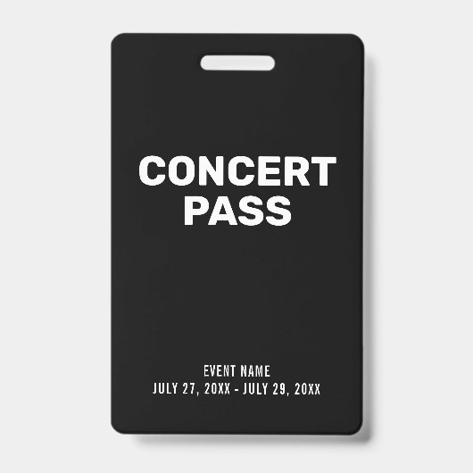 Concept Pass Black & White Custom ID Abzeichen Ausweis (Vorderseite)