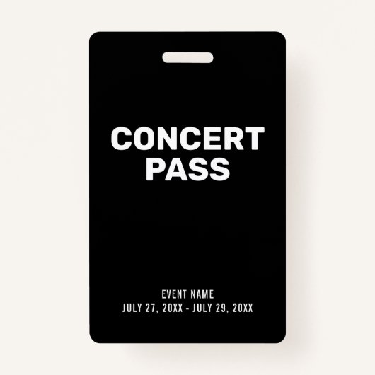 Concept Pass Black & White Custom ID Abzeichen Ausweis (Vorderseite)