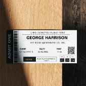 Concept Ticket QR Code Minimalistisch Schwarz/Weiß Einladung