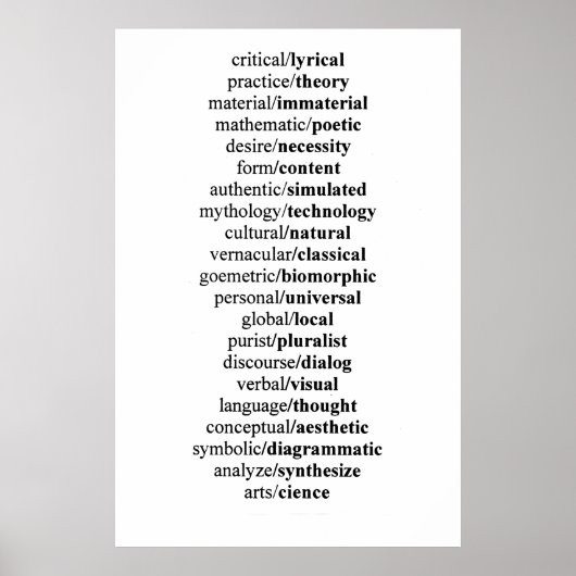 Conceptos opuestos poster (Vorne)