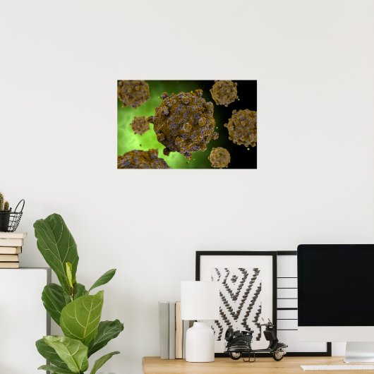 Conceptual Image of Coxsackievirus 2 Poster (Heimbüro)