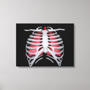 Conceptual Image of Human Lungs and Rib Cage 1 Leinwanddruck
