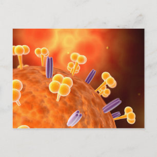 Conceptual Image of Influenza Causing Grippe 1 Postkarte