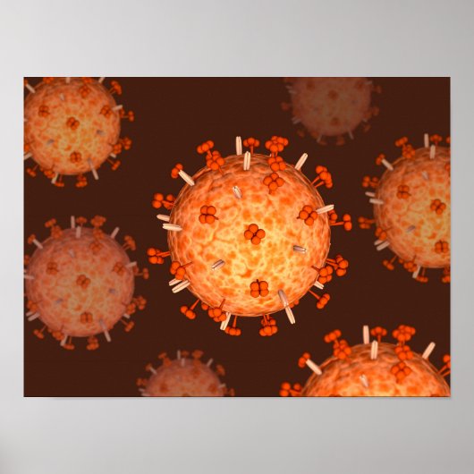Conceptual Image of Influenza Causing Grippe 2 Poster (Vorne)
