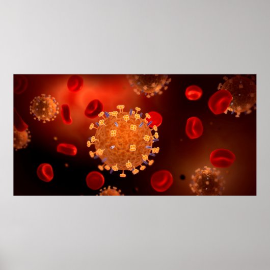 Conceptual Image of Influenza Causing Grippe 3 Poster (Vorne)