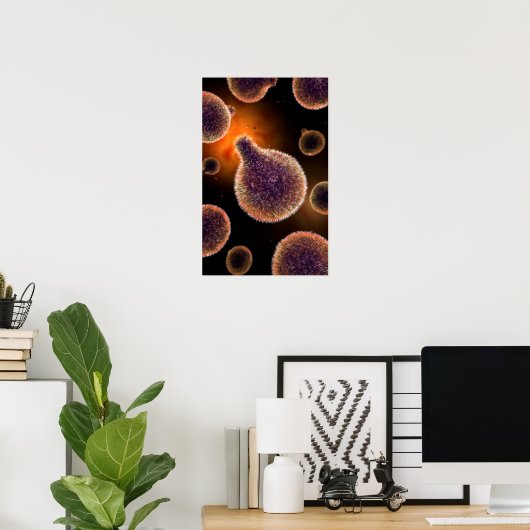 Conceptual Image of Plasmodium causing Malaria 4 Poster (Heimbüro)