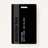 Concert Foto All Access Pass ID Abzeichen Ausweis (Rückseite)