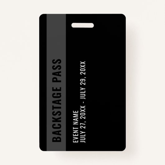 Concert Foto All Access Pass ID Abzeichen Ausweis (Rückseite)