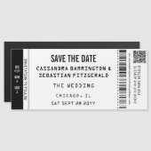 Concert Ticket Wedding Save the Date Magnet (Vorne/Hinten)