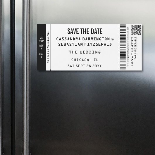 Concert Ticket Wedding Save the Date Magnet