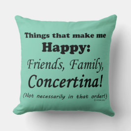 Concertina macht mich glücklich kissen