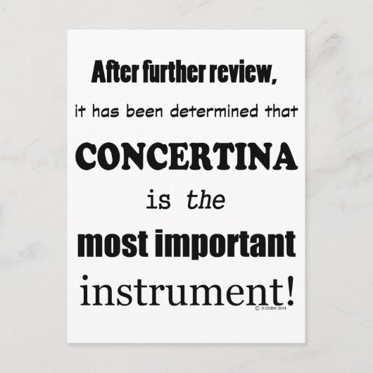 Concertina Wichtigstes Instrument Postkarte (Vorderseite)