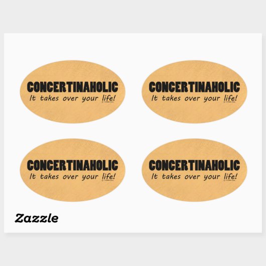 Concertinaholic Life Oval Sticker (Blatt)