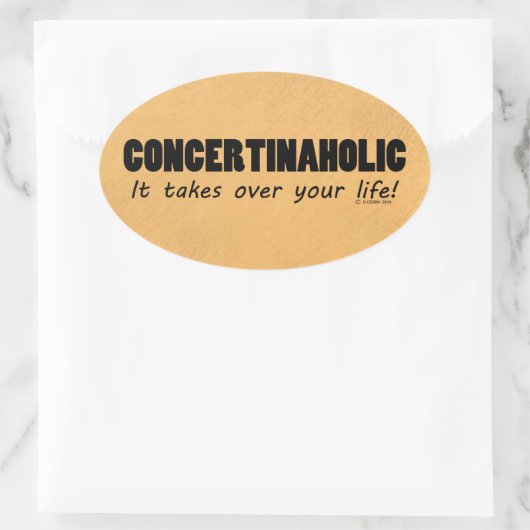 Concertinaholic Life Oval Sticker (Tasche)
