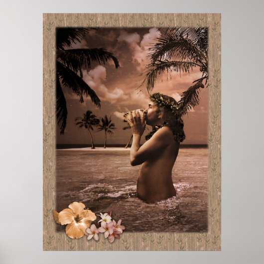 Conch Blowed Poster mit Ausklapprahmen (Vorne)