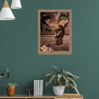 Conch Blowed Poster mit Ausklapprahmen